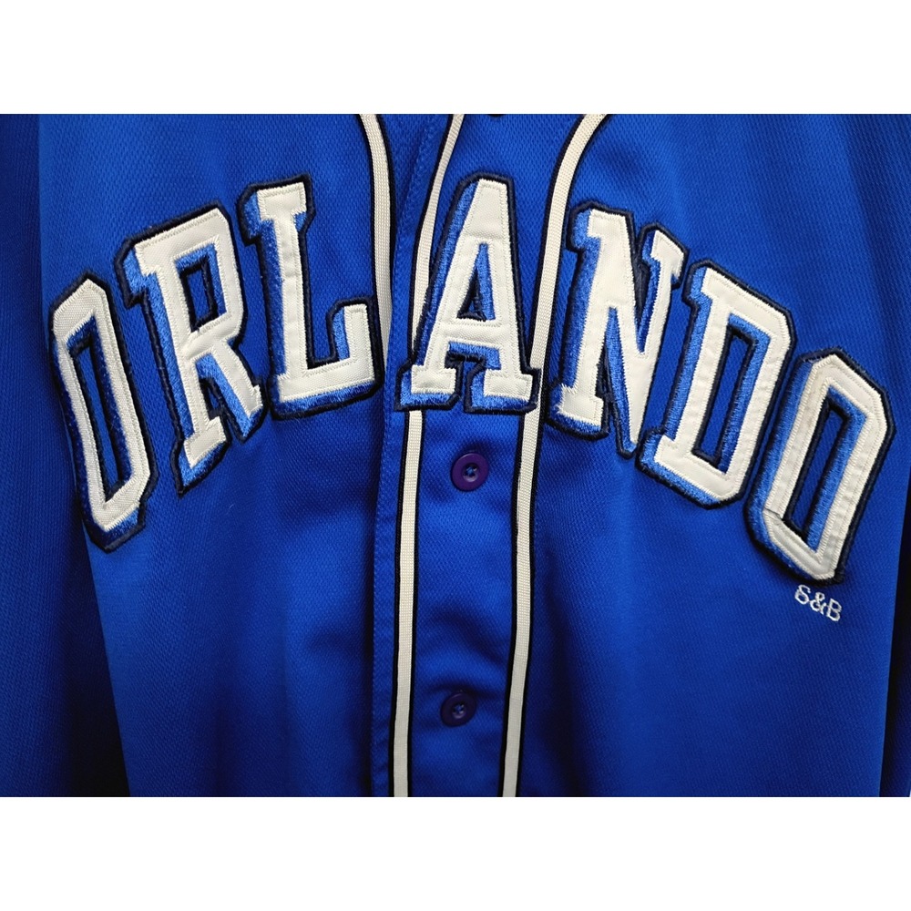 Vintage Steve & Barrys Orlando Baseball Jersey Y2K Mens Md Embroidered City Wide